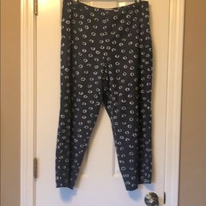 Talbots blue stretch silk/cotton crop pants, 10P